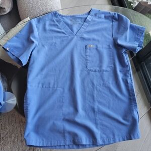Figs Mens Blue Scrub Top Medium.
